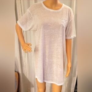 Siksilk White Sheer Short Sleeve Top